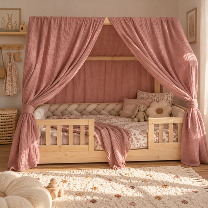 Ciel de lit cabane (pack de 2) Rose