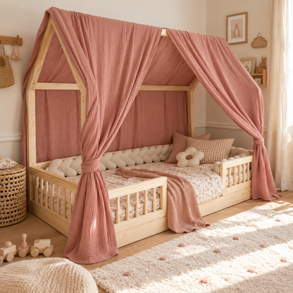 Ciel de lit cabane (pack de 2) Rose