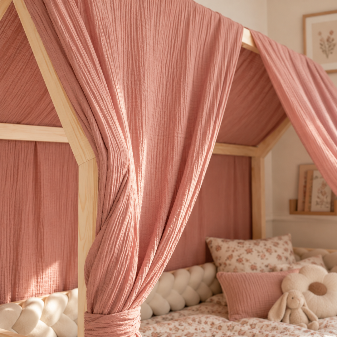 Ciel de lit cabane (pack de 2) Rose