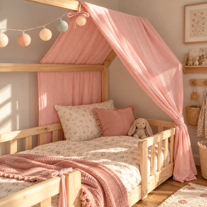Ciel de lit cabane Rose blush
