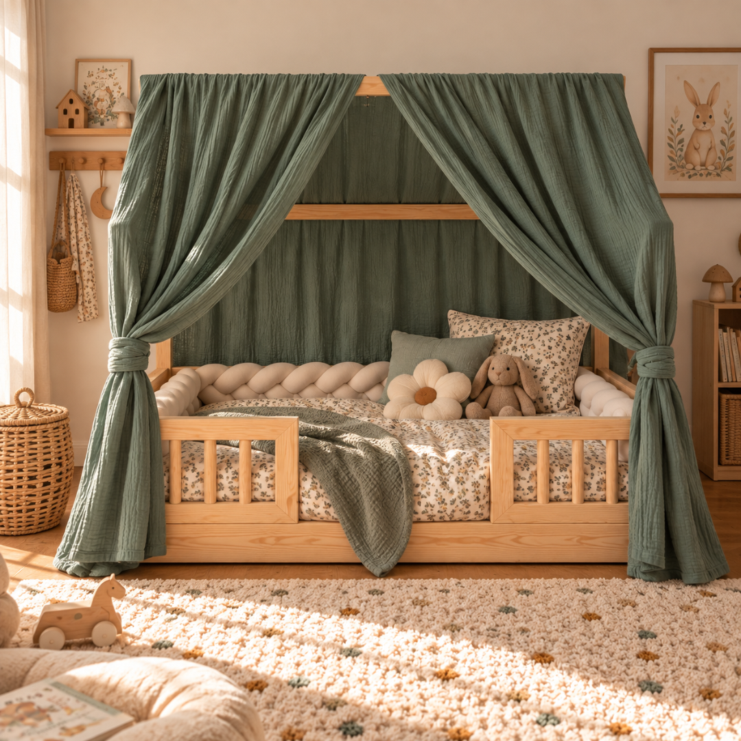 Ciel de lit cabane (pack de 2) Vert eucalyptus