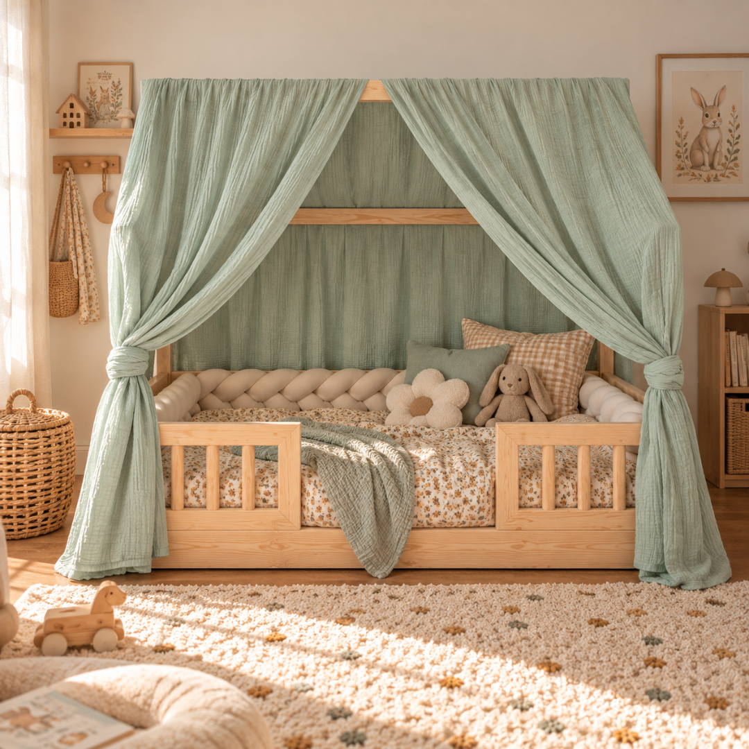 Ciel de lit cabane (pack de 2) Vert menthe