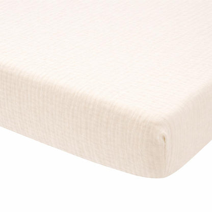 Drap housse double gaze coton BIO - Ecru