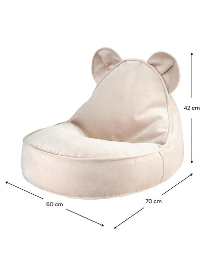 Fauteuil enfant ourson velours Beige