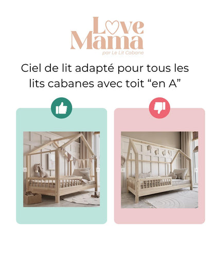 Ciel de lit cabane Beige en stock