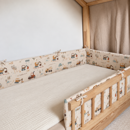 Dubbelgaas cabinebedbumper terracotta gouden stippen 