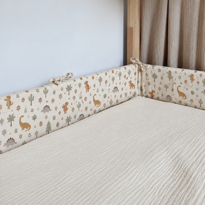 Dubbelgaas cabinebedbumper terracotta gouden stippen 