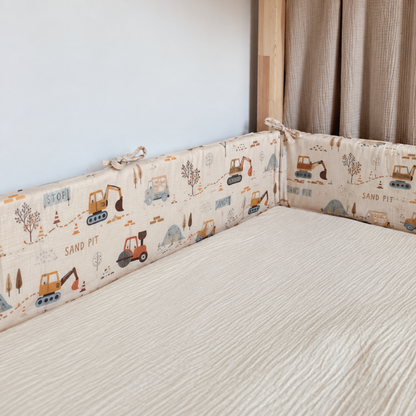 Dubbelgaas cabinebedbumper terracotta gouden stippen 