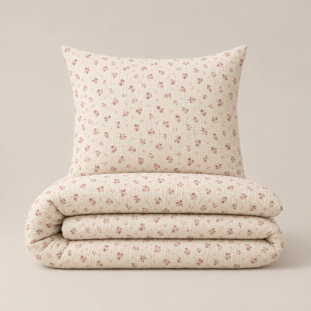 Dubbel gaas biologisch katoenen hoeslaken - Camel