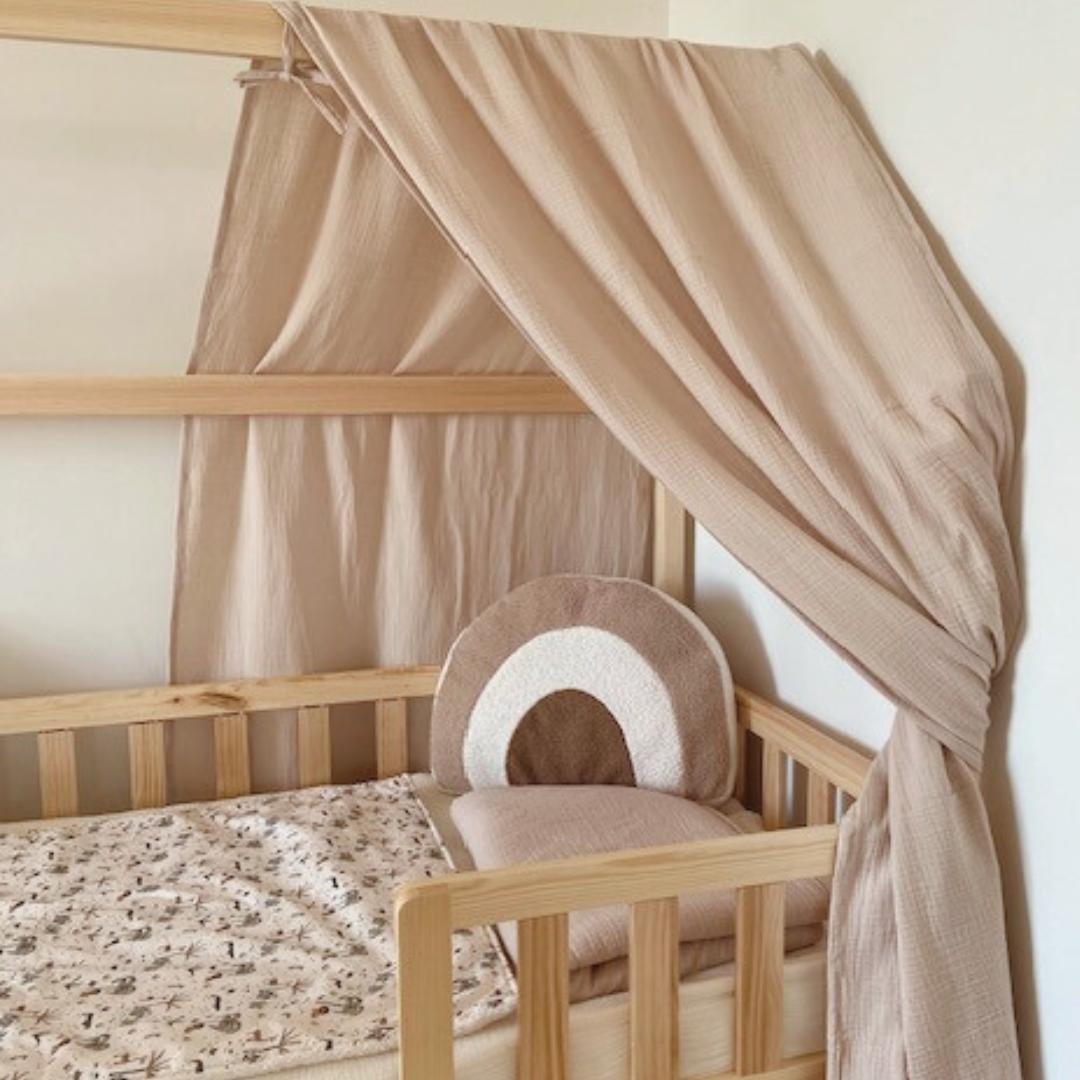 Ciel de lit cabane Beige 90x190cm