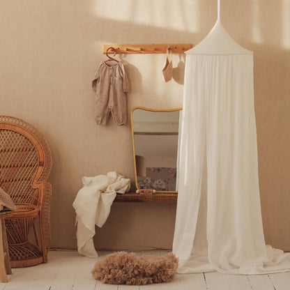 Ciel de lit bébé Blanc - Fait main