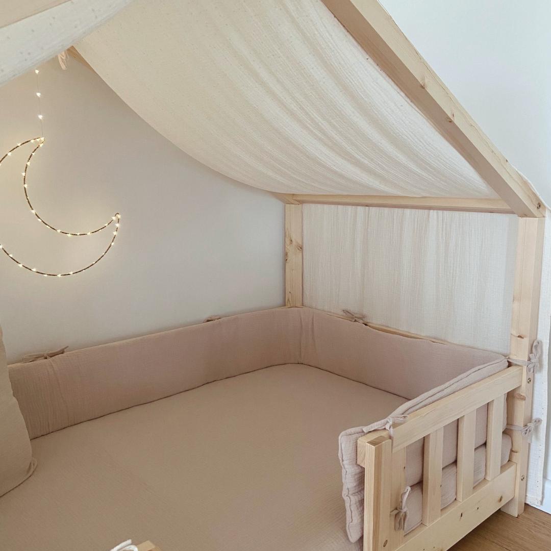Tour de lit cabane double gaze