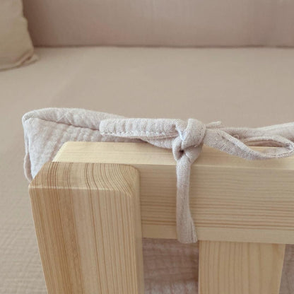Tour de lit cabane double gaze Beige 19x370cm