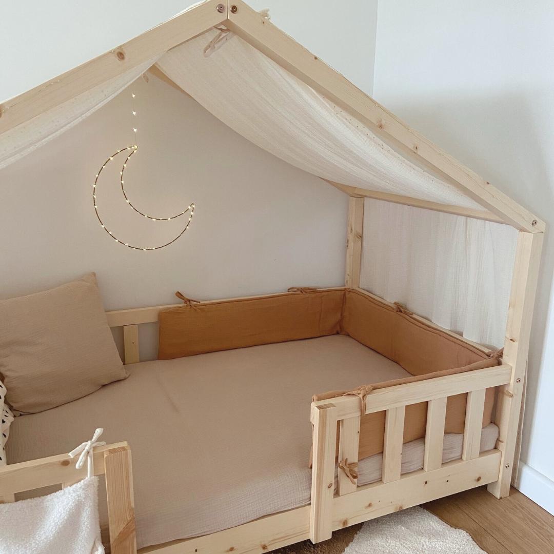 Tour de lit cabane double gaze