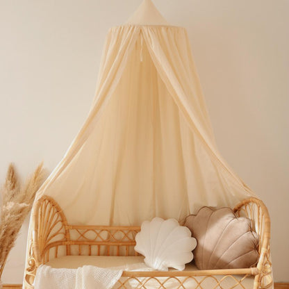 Ciel de lit bébé Ecru - Fait main