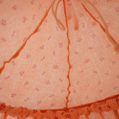 Ciel de lit bébé Rose fleuri - Fait main