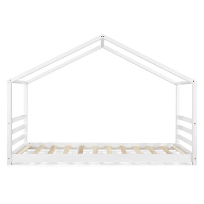 Lit cabane Montessori avec matelas - 90x200cm - Blanc