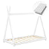 Lit tipi 90x200cm avec matelas - Montessori - Blanc