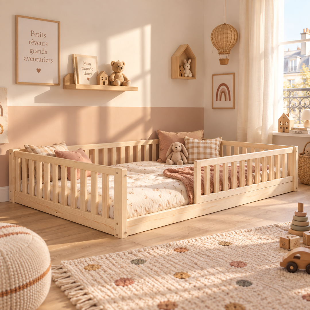 Grand lit Montessori Basile 140x190cm ou 140x200cm