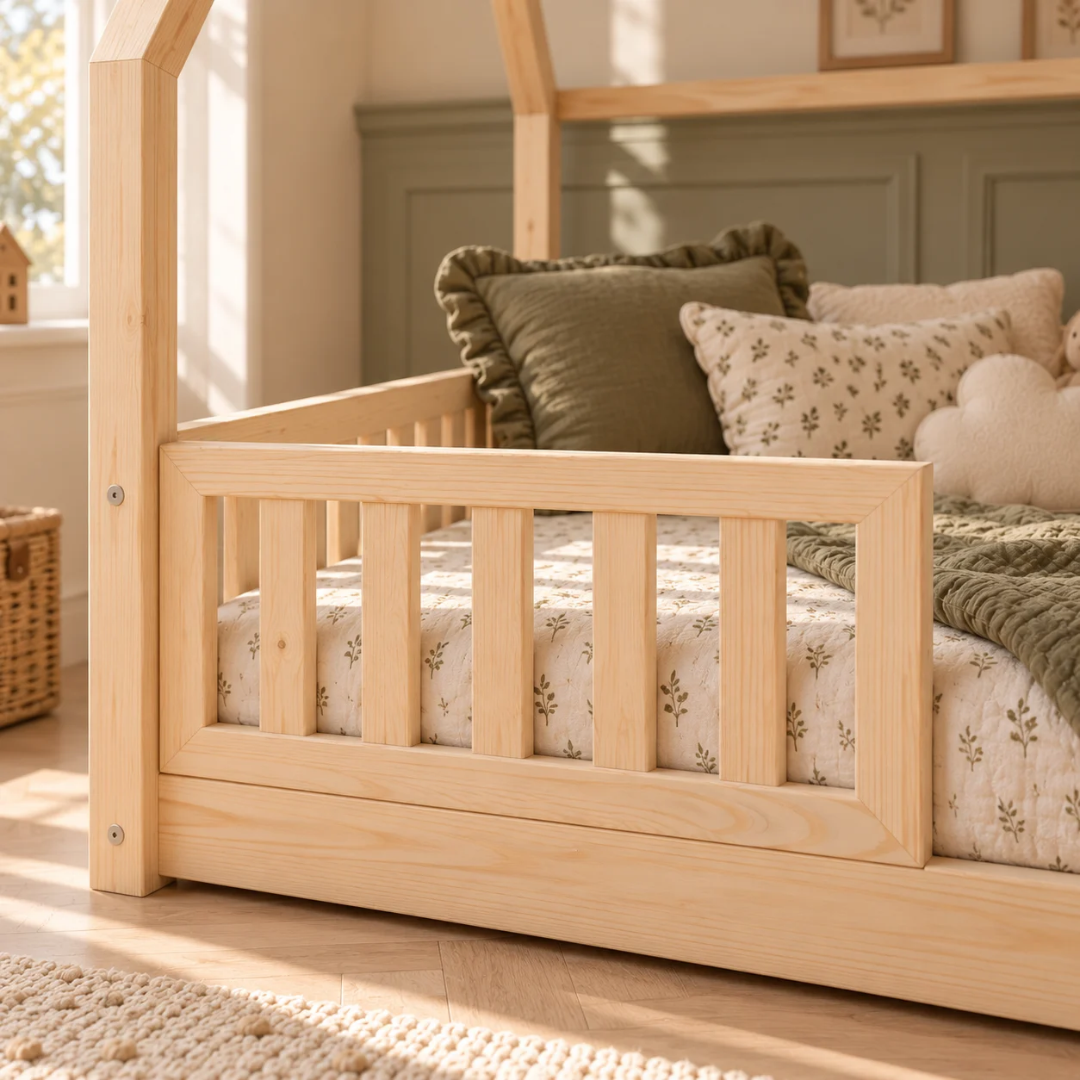 Groot Montessori Andrea cabinebed met barrière 140x200cm Ingang in het midden
