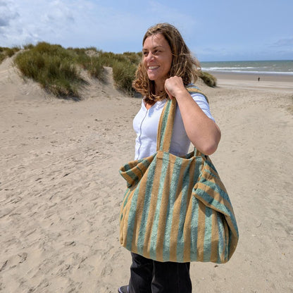 Sac cabas éponge XL - Romarin &amp; camel