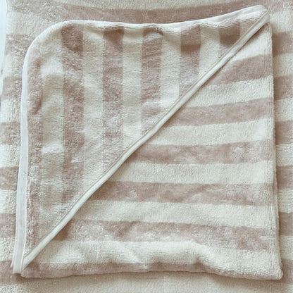 Cape de bain bébé Beige &amp; Ecru