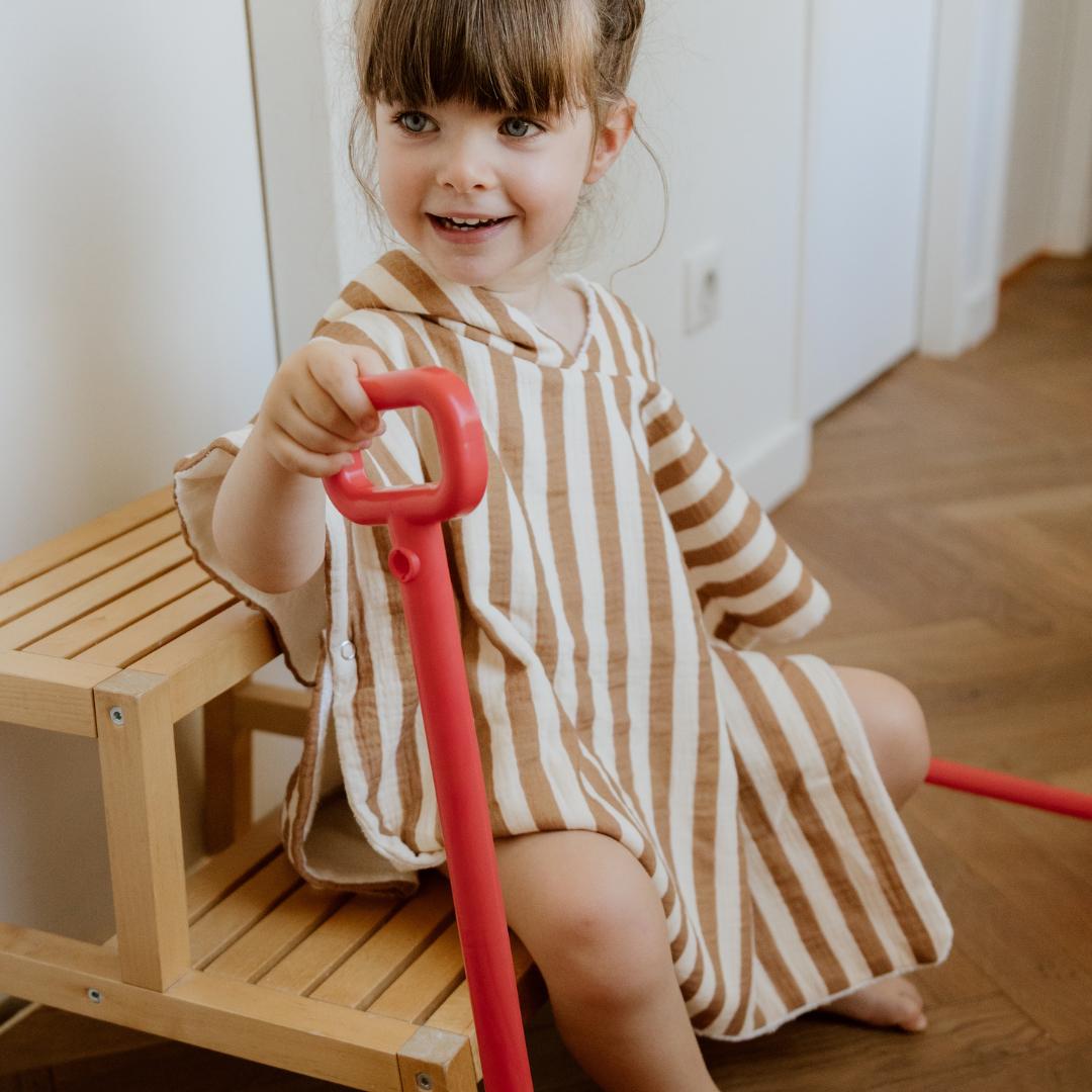 Poncho de bain enfant rayure