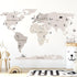 Sticker Enfant Carte Monde Beige