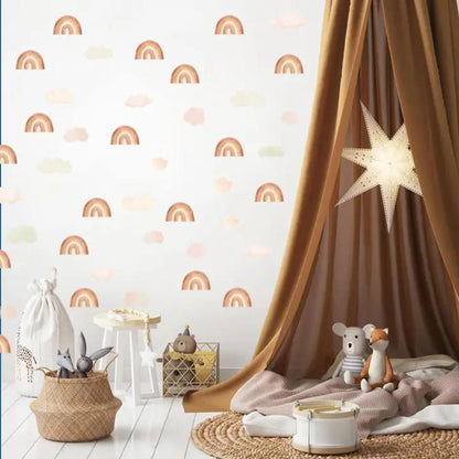 Sticker Arc-en-ciel Terracotta &amp; Nuage Beige