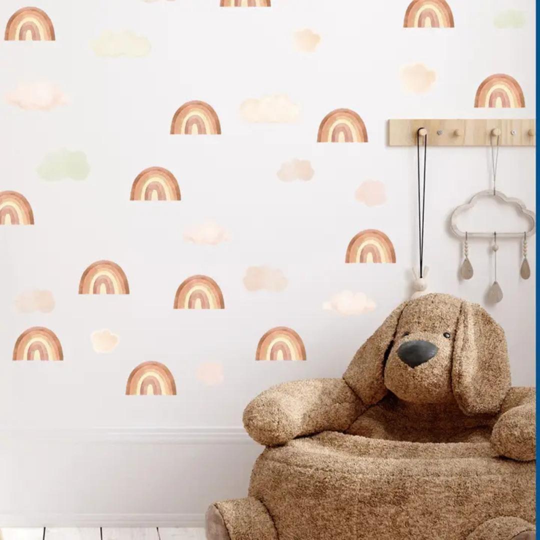Sticker Arc-en-ciel Terracotta &amp; Nuage Beige