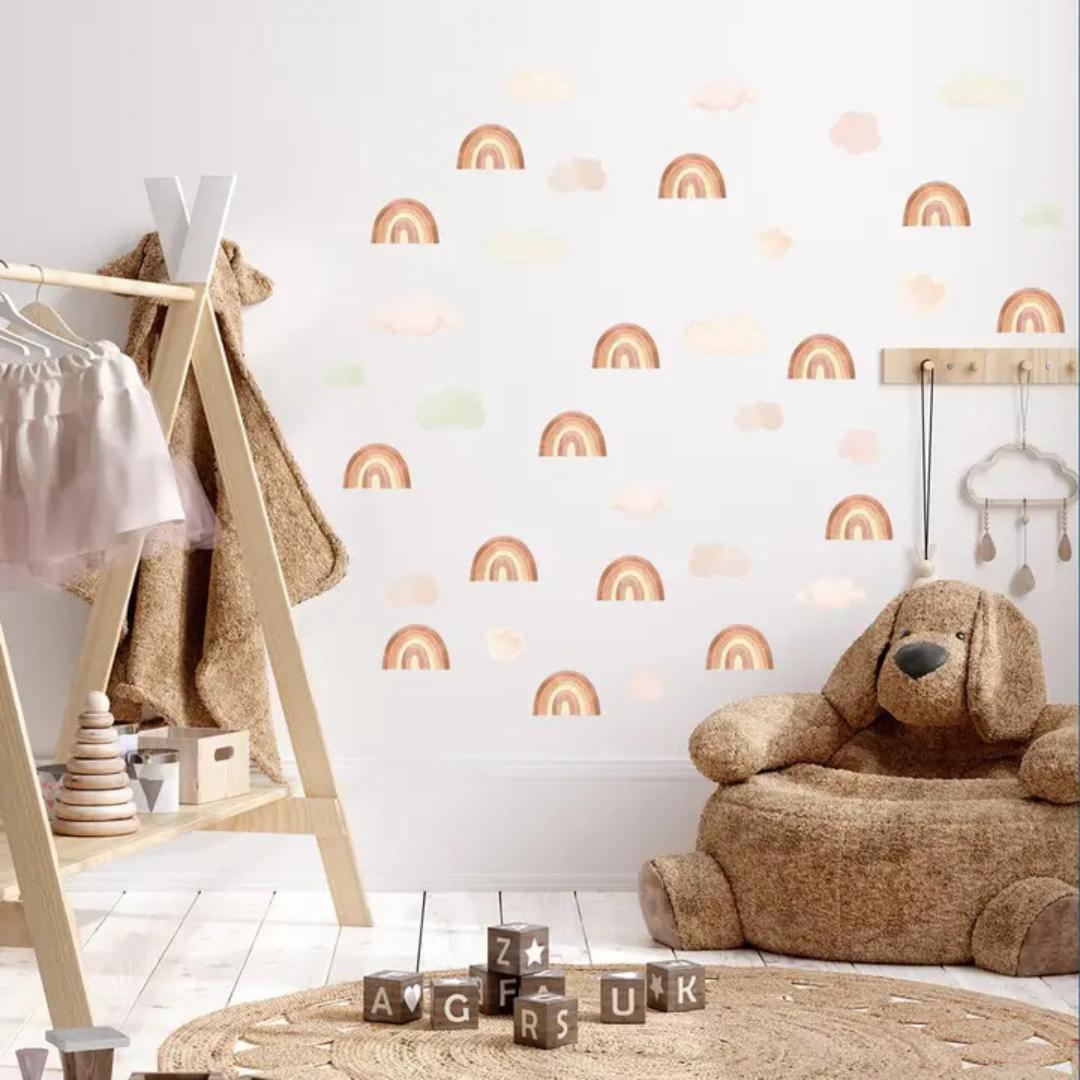 Sticker Arc-en-ciel Terracotta &amp; Nuage Beige