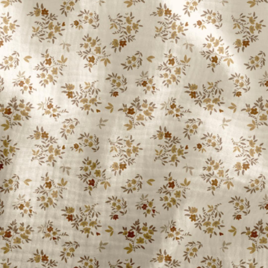 Panier à langer + matelas + housse double gaze fleurie Nina