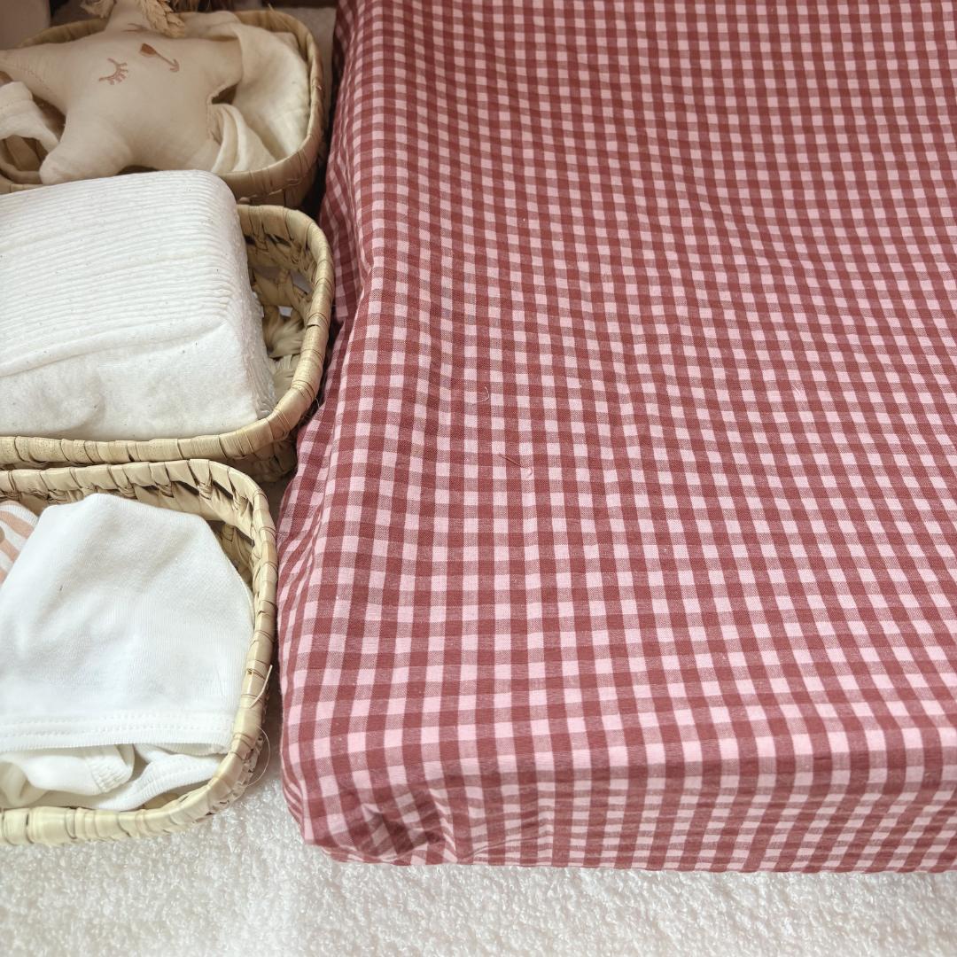 Housse matelas à langer vichy
