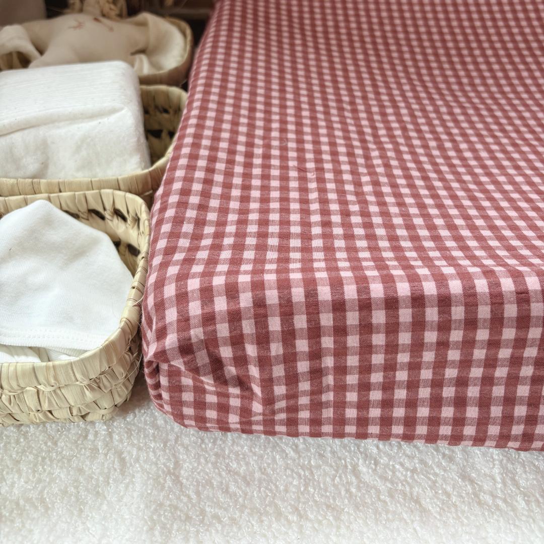 Housse matelas à langer vichy
