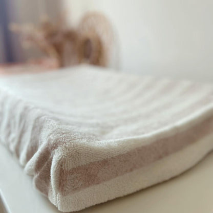 Housse matelas à langer éponge Beige &amp; écru