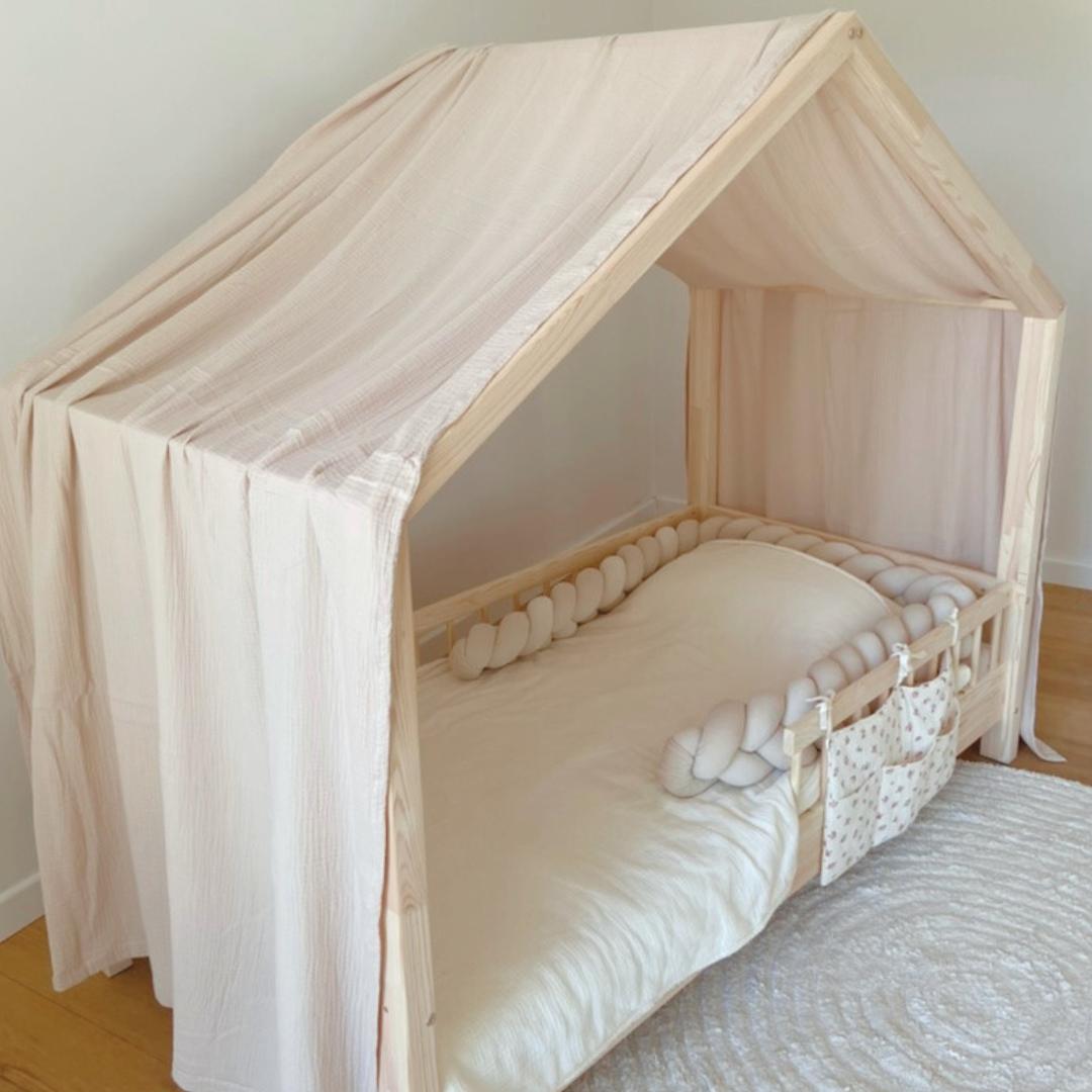 Ciel de lit cabane Beige 90x190cm