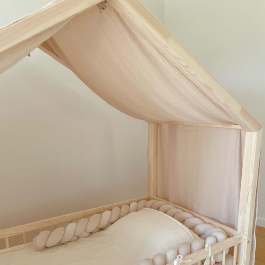 Ciel de lit cabane Beige 90x190cm