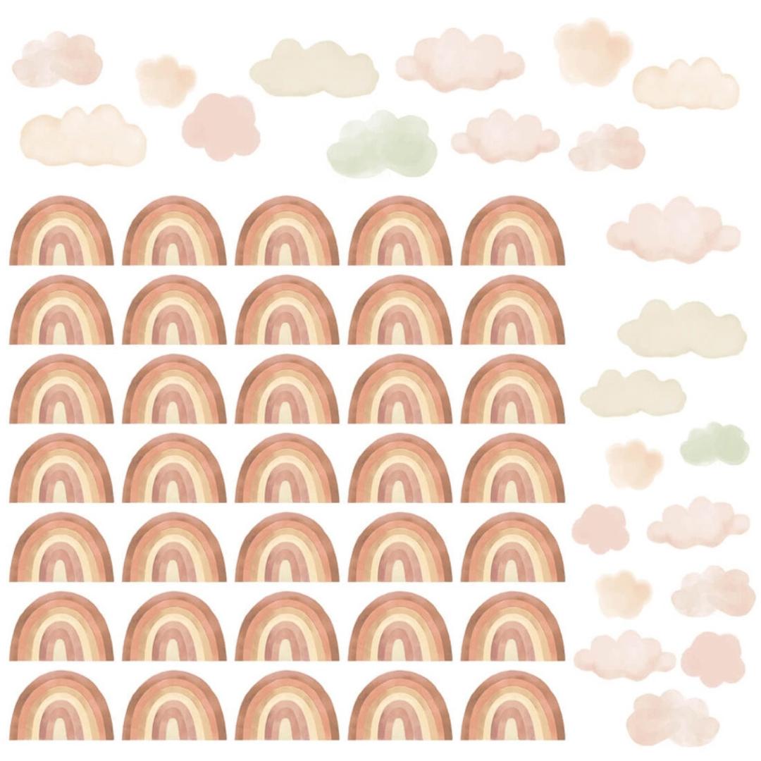 Sticker Arc-en-ciel Terracotta &amp; Nuage Beige