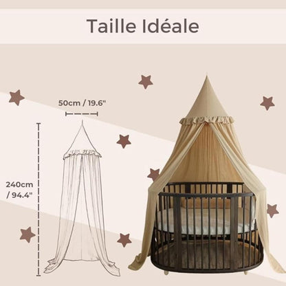Ciel de lit bébé Beige