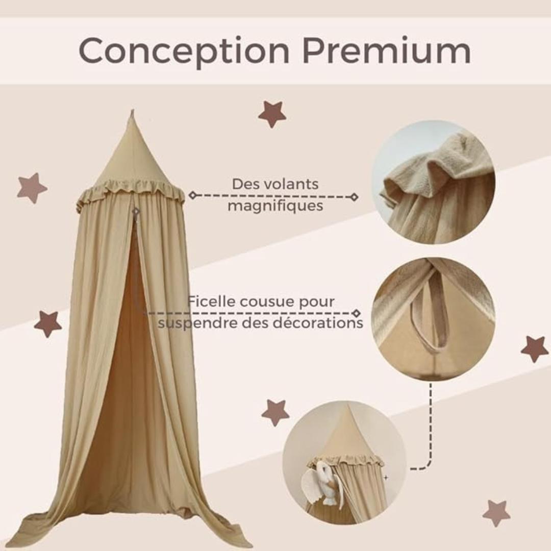 Ciel de lit bébé Beige