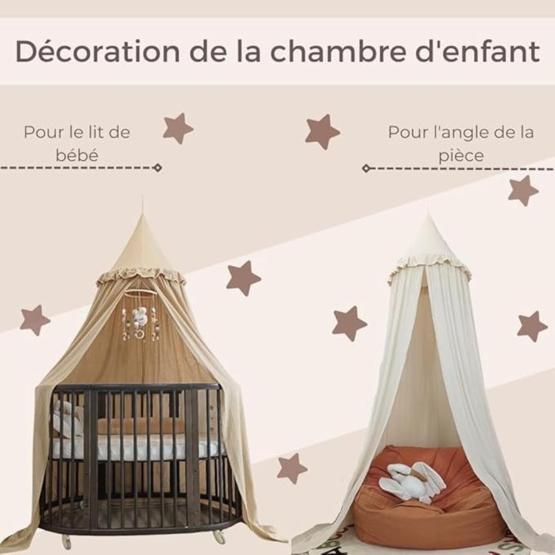 Ciel de lit bébé Beige
