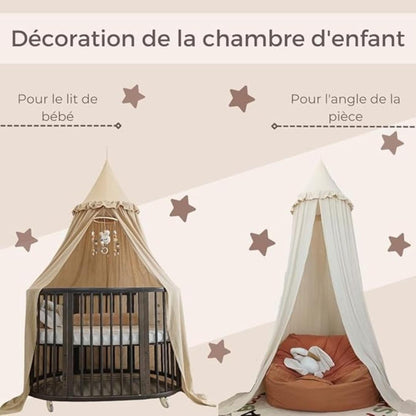 Ciel de lit bébé Beige