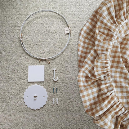 Ciel de lit bébé Vichy beige