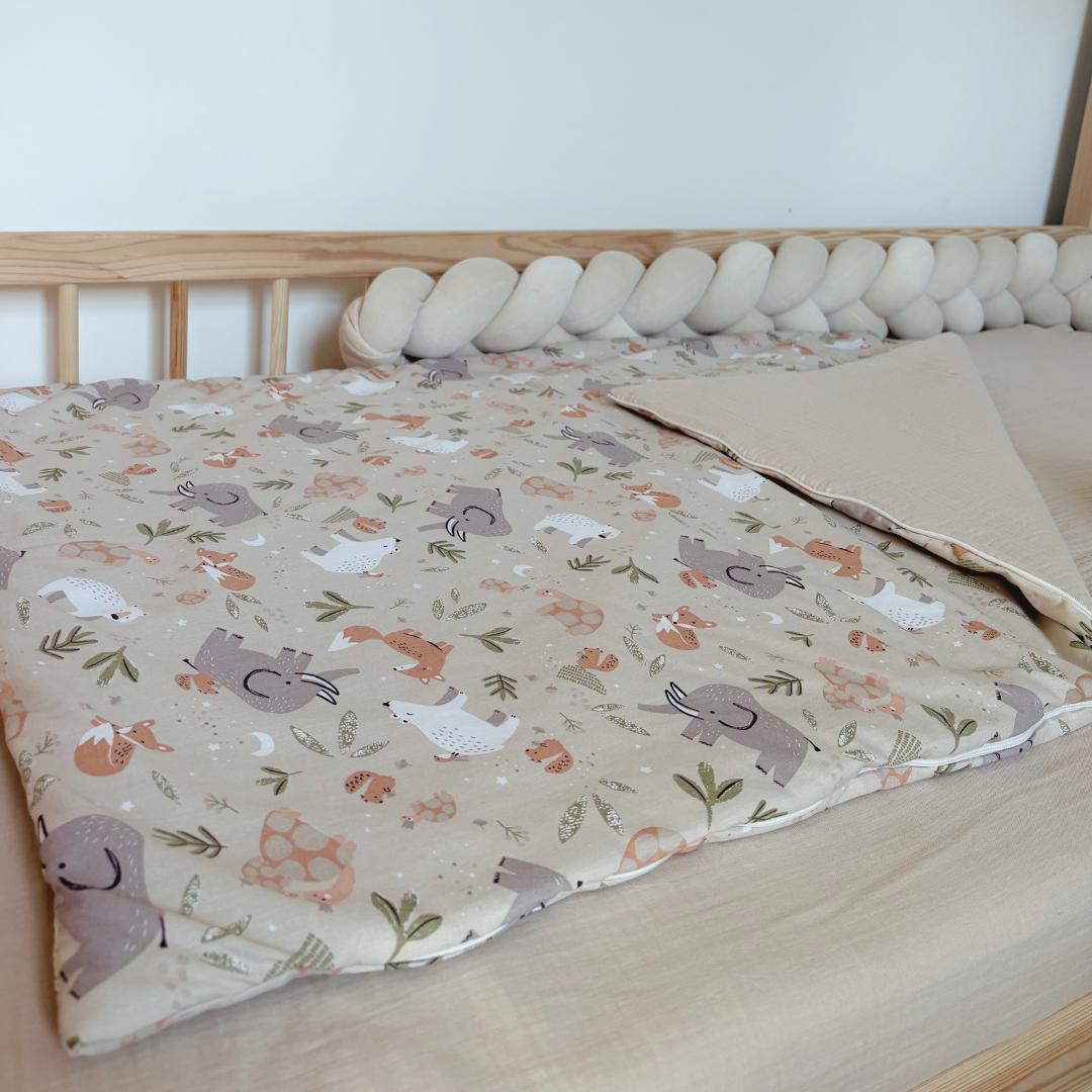 Sac de couchage enfant animaux beige