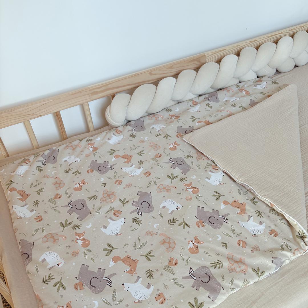 Sac de couchage enfant animaux beige