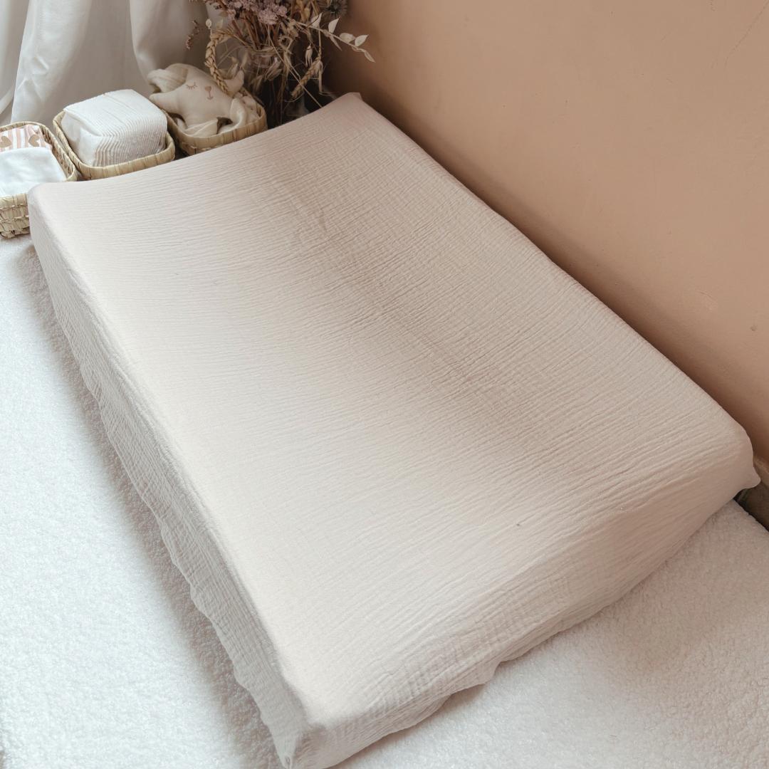 Housse matelas à langer Double gaze BIO Beige
