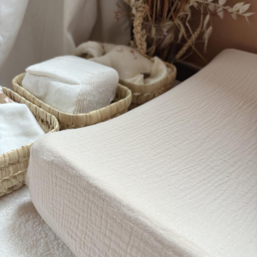 Housse matelas à langer Double gaze BIO Beige