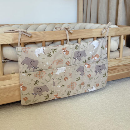 Pochette de rangement animaux beige