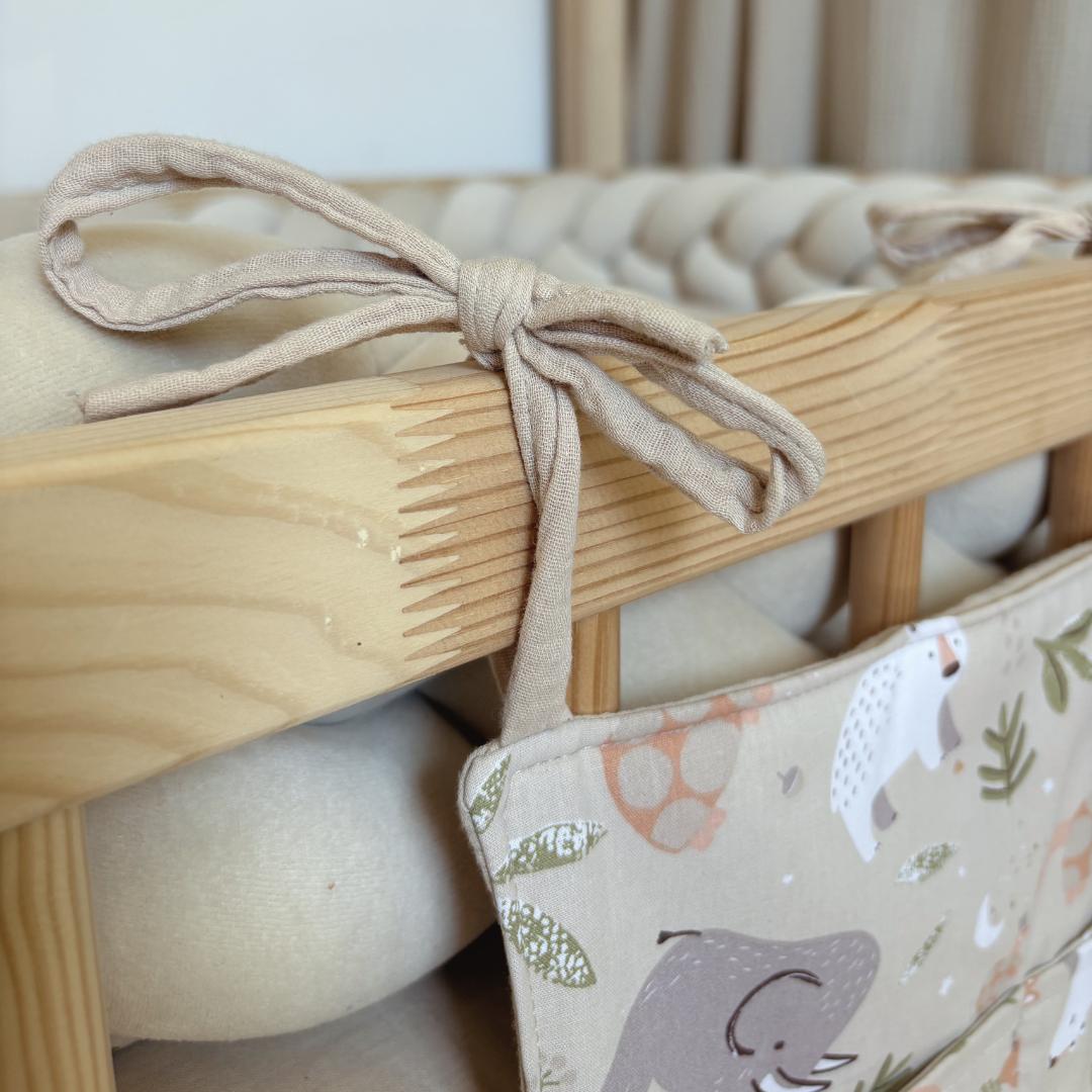 Pochette de rangement animaux beige