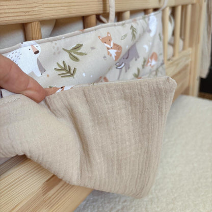 Pochette de rangement animaux beige